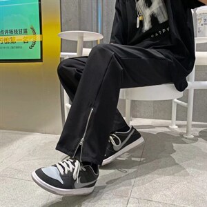 条纹运动裤男春秋季韩版潮流ins束脚裤K7087P35图片