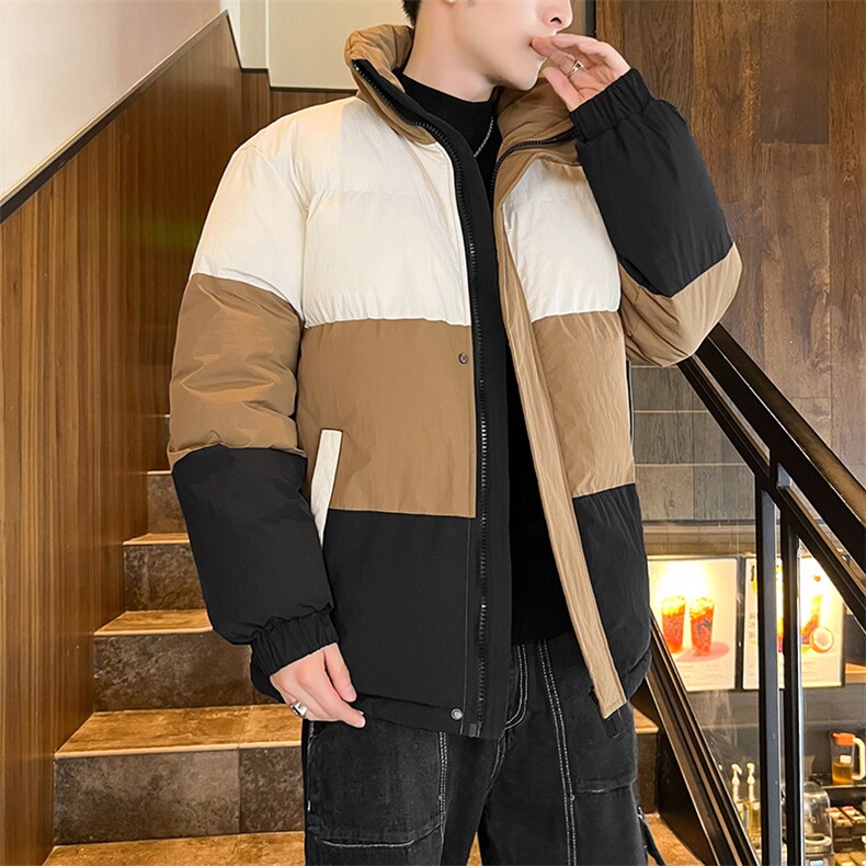 店主风2026新品冬季宽松情侣装撞色棉衣棉服冬装加厚外套D007-P90,男装棉衣,星座717