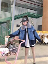 牛仔狐狸毛派克服拼爆版，其它，金地雪