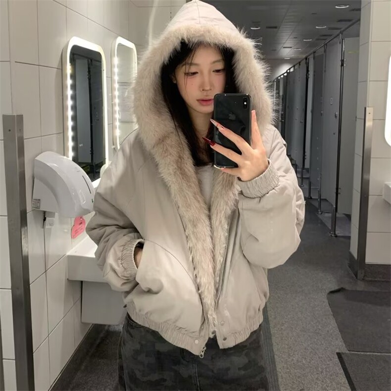 原版帆布面料 不掉毛 座山雕毛领棉服男外套 网络图 MY1027-P90图片