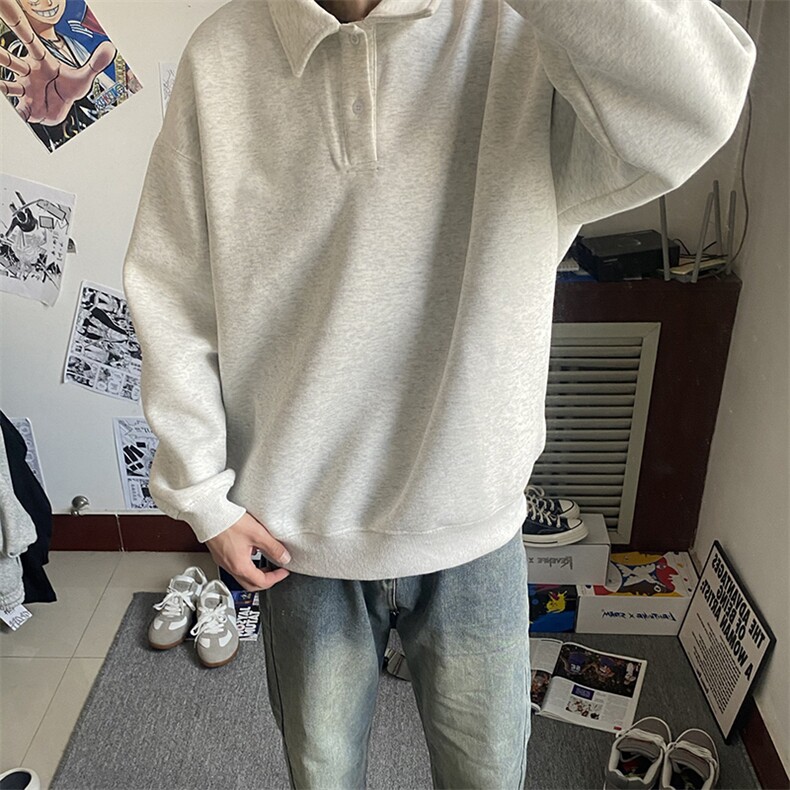抖音得物高品质二开26春装美式高街结构设计POLO翻领卫衣外套W77,男装Polo衫,电商A486-1
