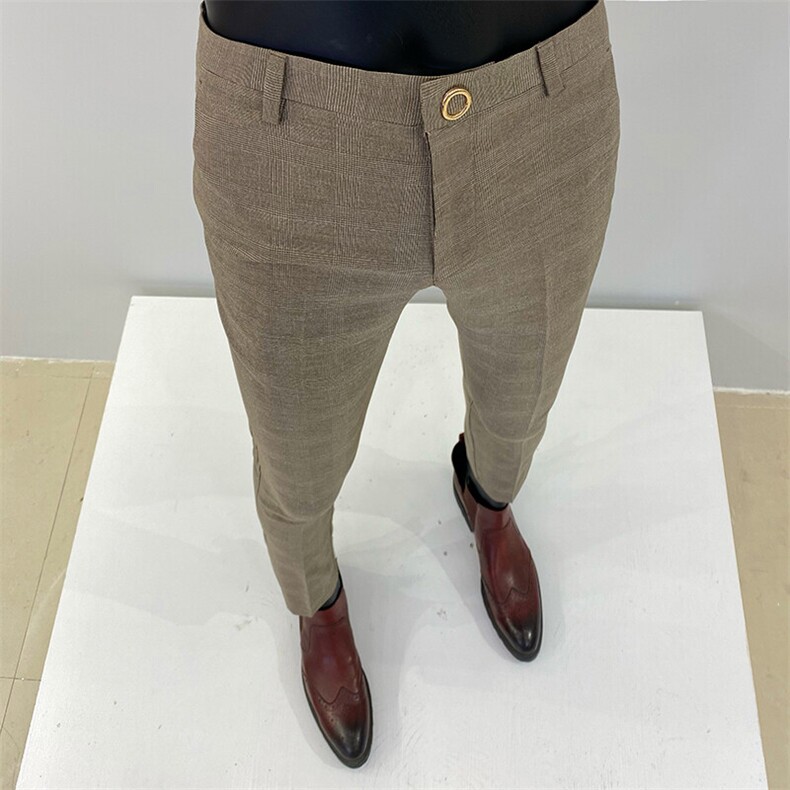 春季西裤男修身直筒高级感商务休闲裤男士裤长裤916九分9169—P60,男装西裤,电商B368