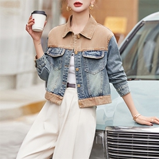 BAO拼接牛仔外套女春秋2025新款韩版宽松显瘦今年流行夹克上衣潮，女装牛仔外套，跑量工厂店