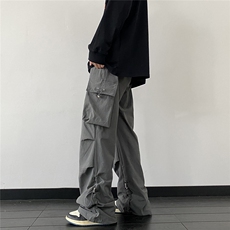 秋季新款港风大口袋工装裤飘带宽松休闲裤K0978-P55，男装休闲裤，星座308B-1
