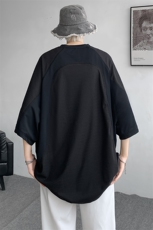 8XL-M特大码日系复古山西速干镂空拼接短袖T恤上衣男DX319P50，男装T恤，电商D206-1