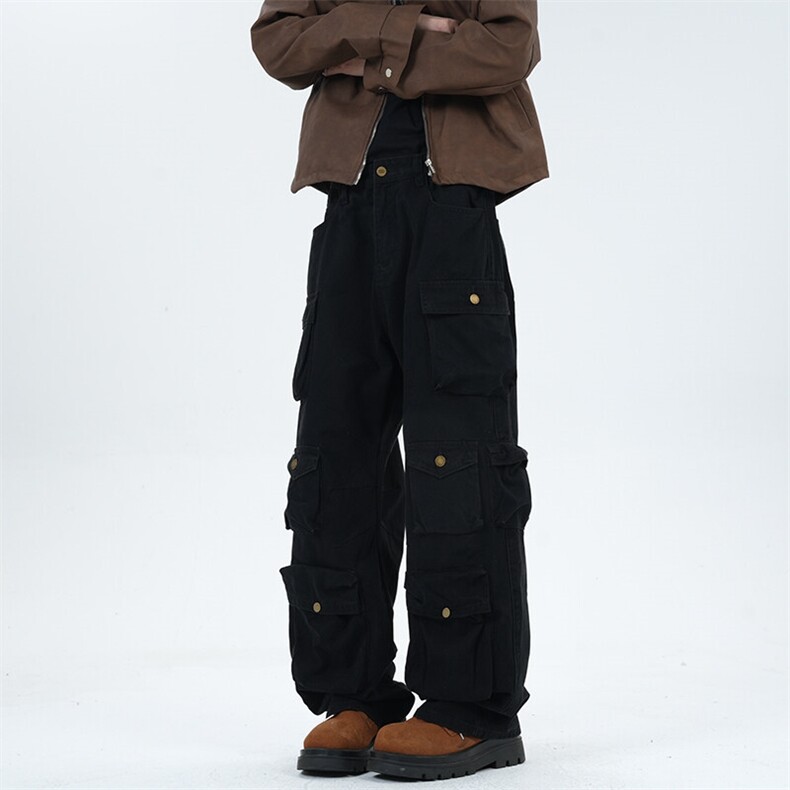 美式高街复古hiphop多口袋工装裤男女韩版潮流情侣休闲长裤,男装休闲裤,星座410-7