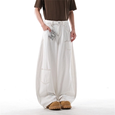 903-AK050-特P55【S-3XL】工装白色弯刀裤1，男装牛仔裤，星座903
