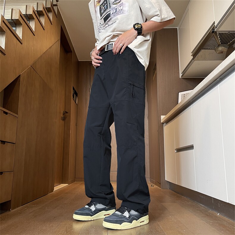 抖音夏季薄款美式冲锋裤宽松机能工装裤冰丝裤直通速干长裤K2499,男装工装外套,星座1212