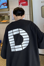 2026春夏新款字母大印花纯棉T恤XZ604-DT202-P35控48，男装T恤，星座604