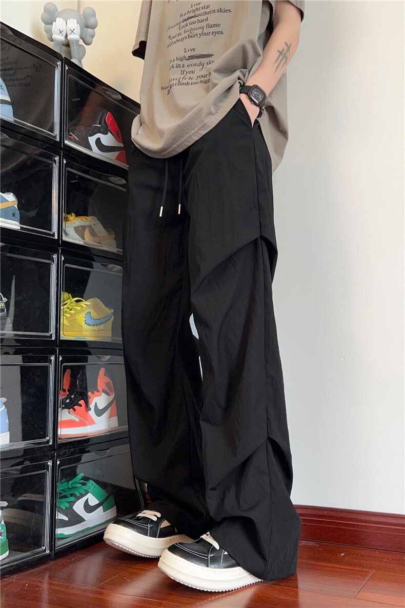 抖音品质冰丝透气垂感直筒宽松阔腿休闲裤B315-K24105-特P30控58,男装休闲裤,电商B315