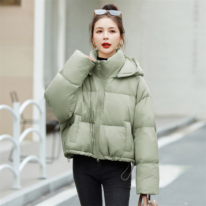 现货主推2026新款白鸭绒羽绒服连帽宽松甜美2513P165K225，女装羽绒服，莘蕾