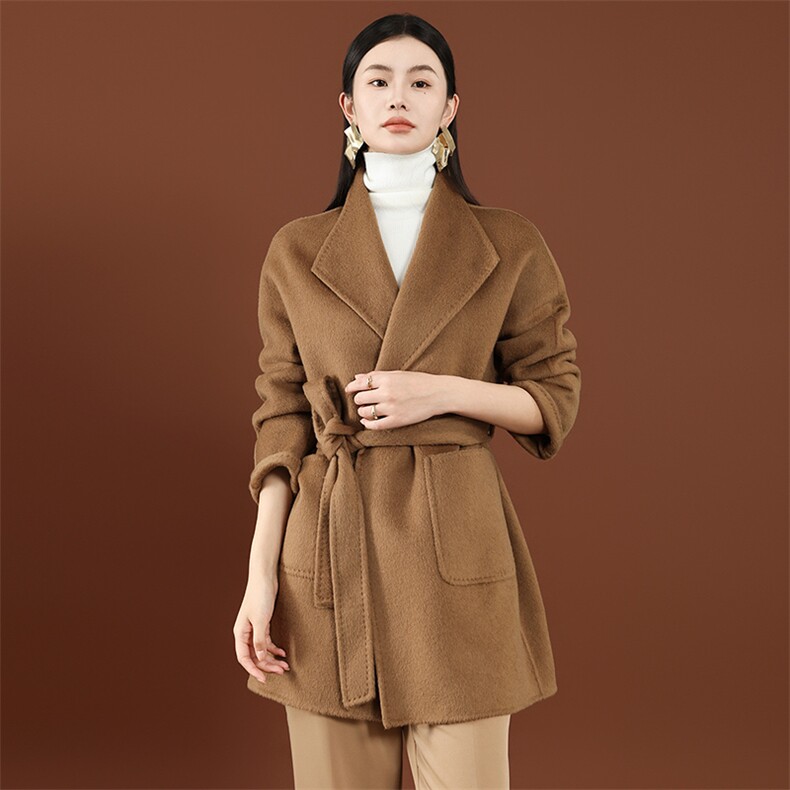 2025年秋季时尚百搭通勤简约休闲双面呢子大衣，女装双面呢大衣，琳尚羊绒