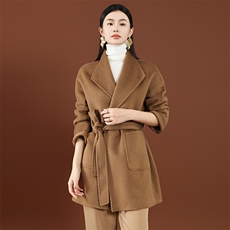 2025年秋季时尚百搭通勤简约休闲双面呢子大衣，女装双面呢大衣，琳尚羊绒