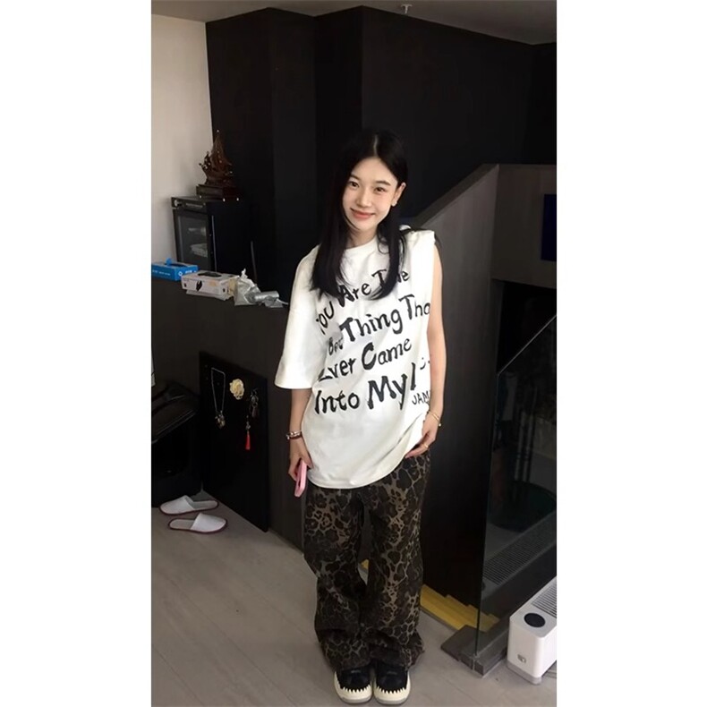 T0763-P25复古涂鸦字母小众设计纯棉T宽松设计感男女款短袖,男装T恤,星座617A-2