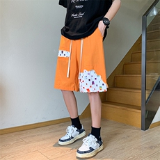 8XL-M特大码夏季新款五分裤vibe破洞拼接高街格子短裤DK1517P57，男装休闲裤，电商D206-1