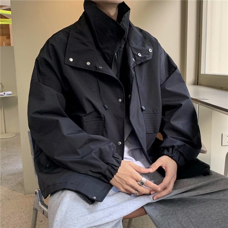 假两件机能冲锋衣外套男秋冬季新款美式高街工装夹克M30P65图片