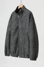 秋季宽松夹克男港风复古怀旧美式骑行机车服PU皮衣外套JK667-P95，男装夹克，星座505-3