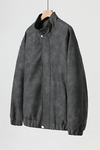 秋季宽松夹克男港风复古怀旧美式骑行机车服PU皮衣外套 JK667-P95图片