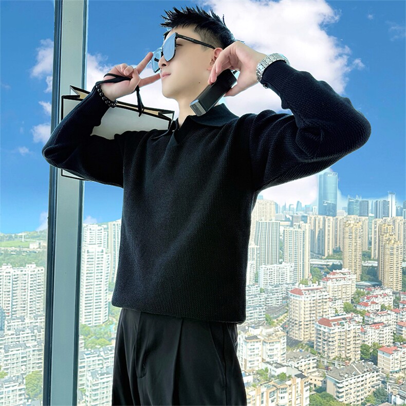 AM308/P68控98秋冬季社会小伙韩式休闲保暖百搭打底毛衣男黑首,男装T恤,星座305B-1