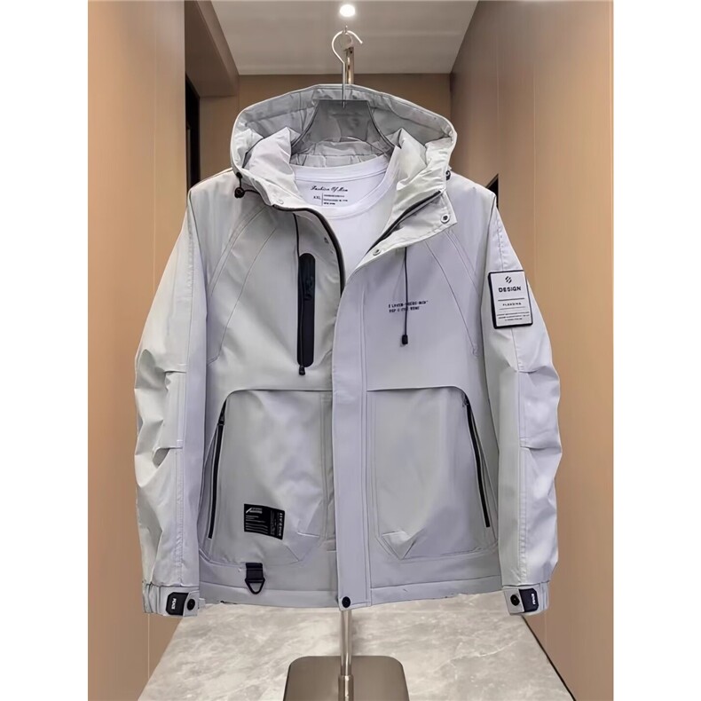 得物品质秋款男女连帽夹克衫大口袋魔术贴刺绣宽松外套JK8109P80,男装夹克,星座1013-1