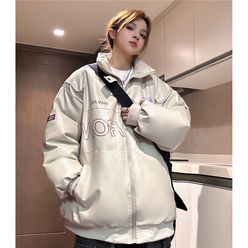 2025新款美式PU皮棉衣冬季加厚棉服潮牌机车外套insD233P100,男装棉衣,电商A335-1（原A458）