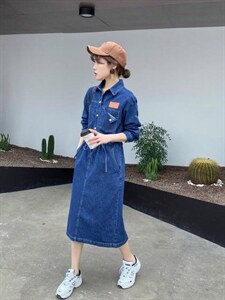 牛仔连体裙图片