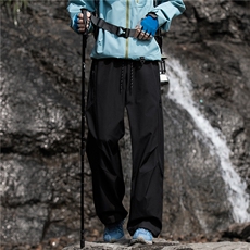 灰色登山裤男款春秋季2025新款美式高街弯刀褶皱设计感阔腿休闲裤，男装休闲裤，电商B315