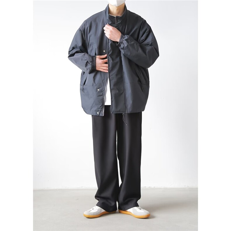 冬季日系复古街头宽松立领棉服防风保暖纯色工装棉衣外套男女,男装棉衣,星座1210-1