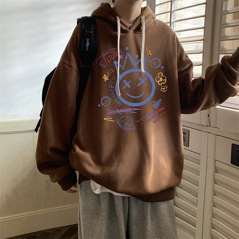 纯棉连帽卫衣男大码运动帽衫宽松薄WY2180-P35加绒款-P40,男装卫衣,电商A040