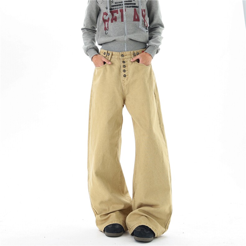 【现货】XZ612-K5109-特P51  美式复古腰头刺绣排扣水洗工装裤图片