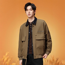 牛仔领工装夹克男士2026春季宽松休闲复古外套XZ309JK8632P85，男装夹克，星座309（原A406）
