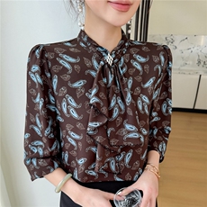 BAO现货2026春季新款时尚气质优雅立领减龄显瘦长袖百搭衬衣，女装衬衫，火爆靓佳人