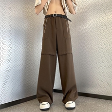 宽松美式复古工装裤潮牌日系口袋拉链休闲裤夏季长裤男QK238-P45，男装工装外套，星座1008-1