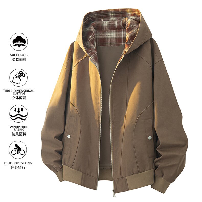 美式重磅高品质夹克假两件开衫外套SY8822特P75控158 大码4-8XL+5图片