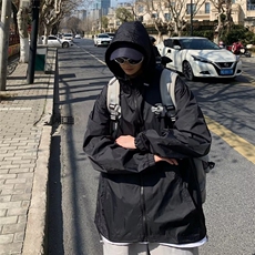 防晒衣男韩版潮流连帽印花户外帅气2024夏季新款ins外套W5755-P38，男装防晒衣，星座412-3
