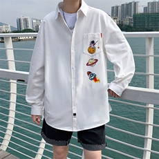 春季长袖衬衫男宽松港风衬衣男外套男CSCS277-P35，男装衬衫，电商B371
