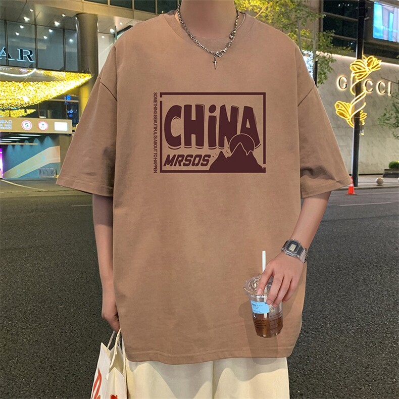 T682P26夏季新品港风潮牌高街美式短袖T恤宽松ins重磅纯棉体恤,男装T恤,星座304A