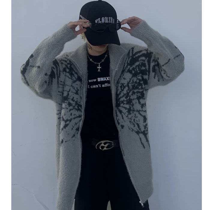 （盗图必投)美式水貂绒高领开衫毛衣外套AY633-P68,男装针织衫/毛衣,星座1109-4