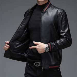 WL-DK090-1男式2023秋季新款翻领头层绵羊皮皮衣男P550图片