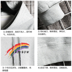 WY2064-P35加绒款-P40纯连帽卫衣男大码运动帽衫宽松薄网格，男装卫衣，电商A040A