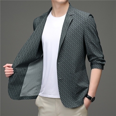 2023春季新款男士商务全无痕西服外套男装中青年长袖小西装便服，男装西服，钱塘6003（原4033）