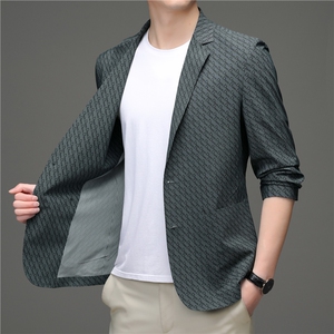2023春季新款男士商务全无痕西服外套男装中青年长袖小西装便服图片