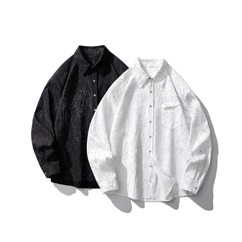 1白底成分聚酯纤维,裂纹褶皱衬衫领夹克男大码JK77870P60控98，男装夹克，星座226-2