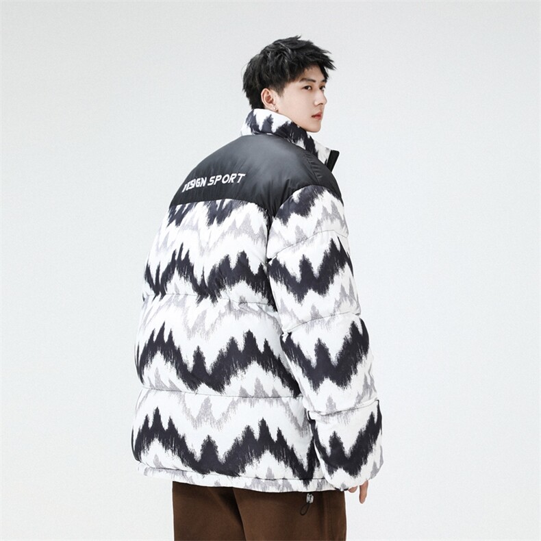棉服男潮拼色情侣上衣港风加厚保暖宽松立领外套M0780-P90,男装棉衣,星座308B-2
