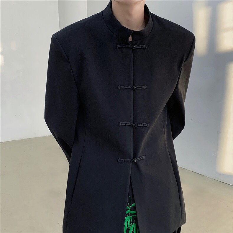 24新中式盘扣酷帅板正高品质立领西服外套XZ44-P128,男装西服,电商B288