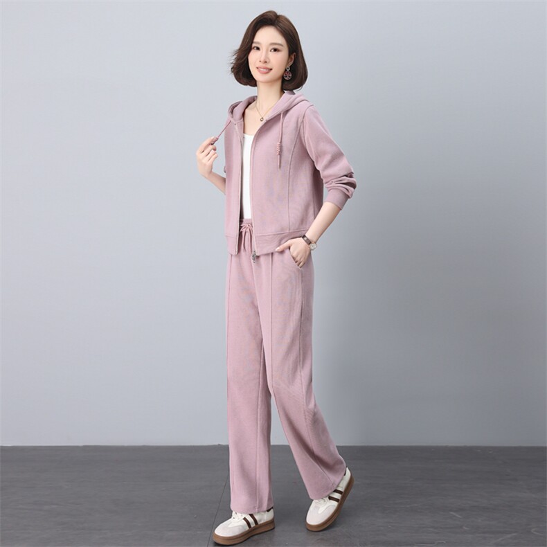 运动套装女早春穿搭2025新款秋装搭配一整套休闲高级感时尚两件套,女装套装/套裙,涵誉