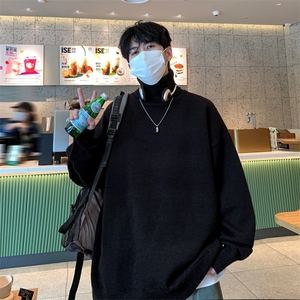 MG8507-JH-MK P35升级重磅两翻领加厚毛衣慵懒风男针织衫高领线衫图片