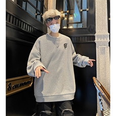华夫格！华夫格上衣男圆领华夫格卫衣男大码长袖t恤男HY203-特P23，男装T恤，电商B367