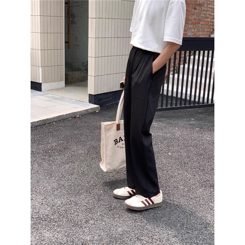 春夏季2025新款男生百搭直筒垂感黑色休闲裤西裤男士宽松裤子,男装西裤,星座506A