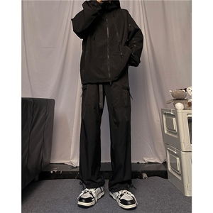 日系秋季新款调节扣腰带休闲裤宽松直筒裤子B315-K23435-p50控68图片
